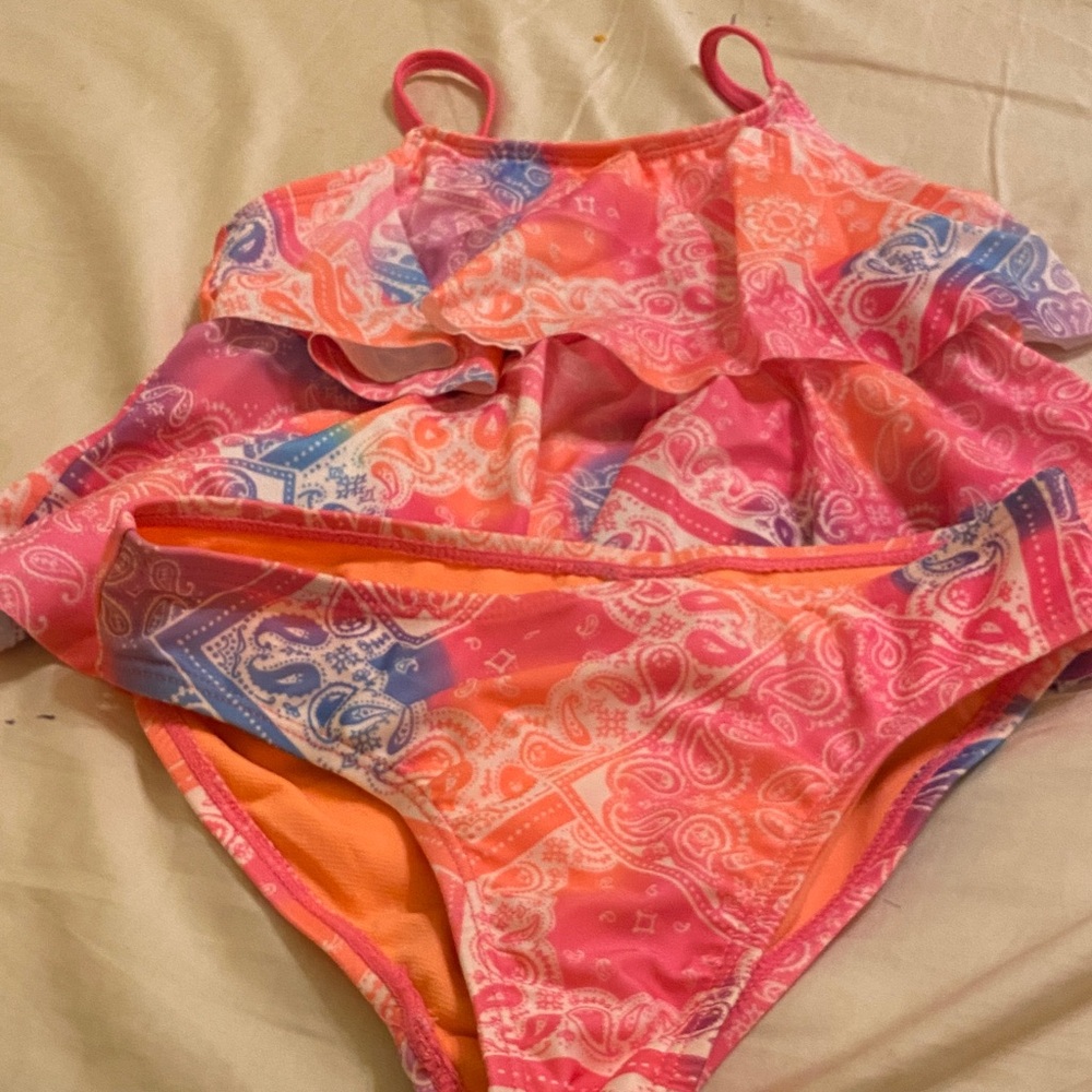 Wonder Nation Pink and Orange Kids Swim Bikini